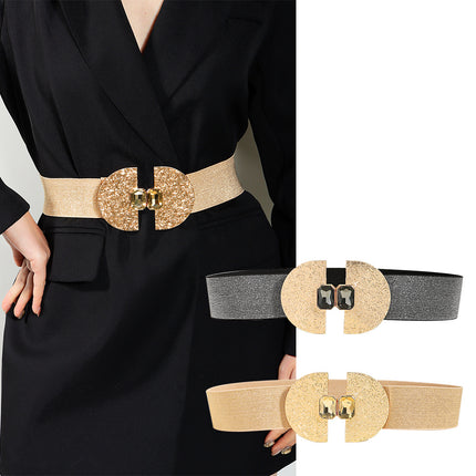 Ceinture élastique tendance pour femmes, scintillante avec perles, décorative, simple, de qualité supérieure