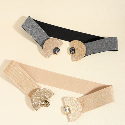 Ceinture élastique tendance pour femmes, scintillante avec perles, décorative, simple, de qualité supérieure