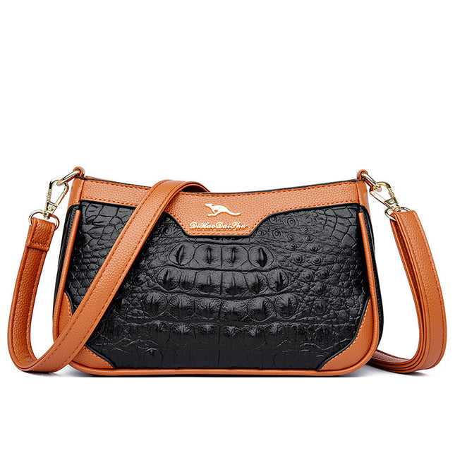 Alligator Pattern PU Leather Crossbody Shoulder Bag for Women