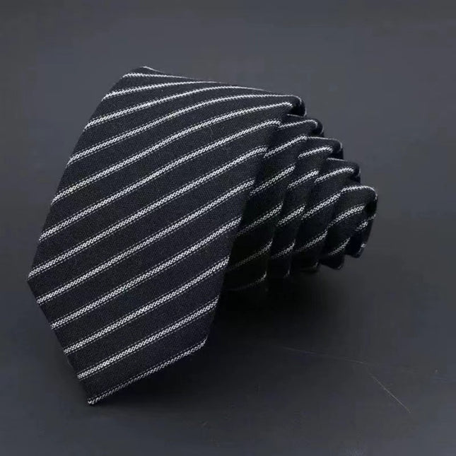 Thickened Sanded Fabric Men's Fashion Striped Solid Color Tie