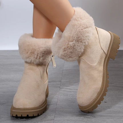 Warm Plush Boots Winter Fashion Side