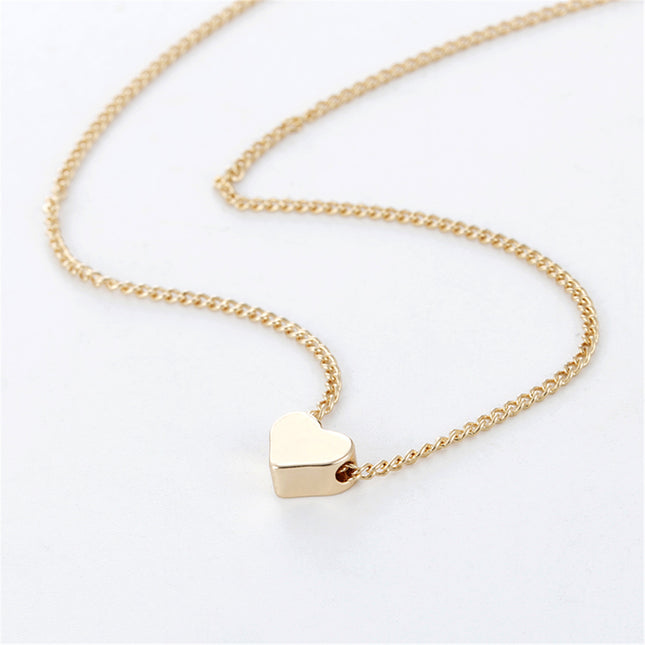 Fashion Gold Color Double-sided Love Pendant Necklaces