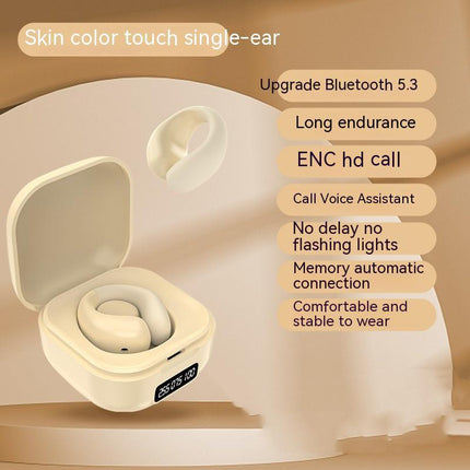 Private LED Digital Display Earclip Bluetooth Earbuds