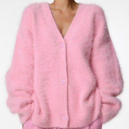 Loose V-neck Button Cardigan