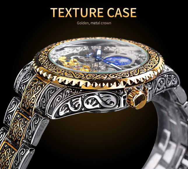 Forsining Skeleton Carved Tourbillon Mechanical Watches