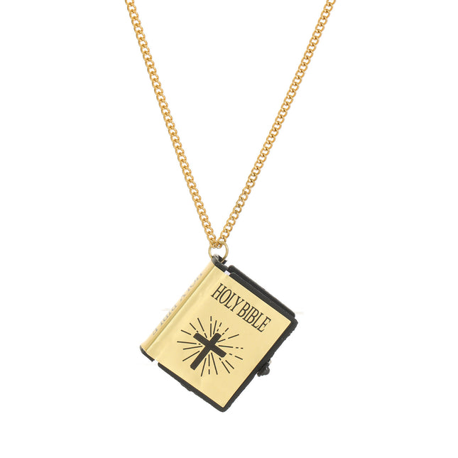 Stainless Steel Cross Bible Verses Pendant Necklace