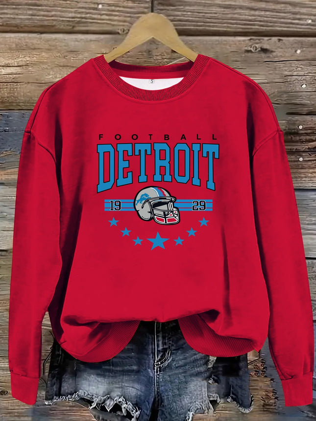 Round Neck Printed Pullover Sweater