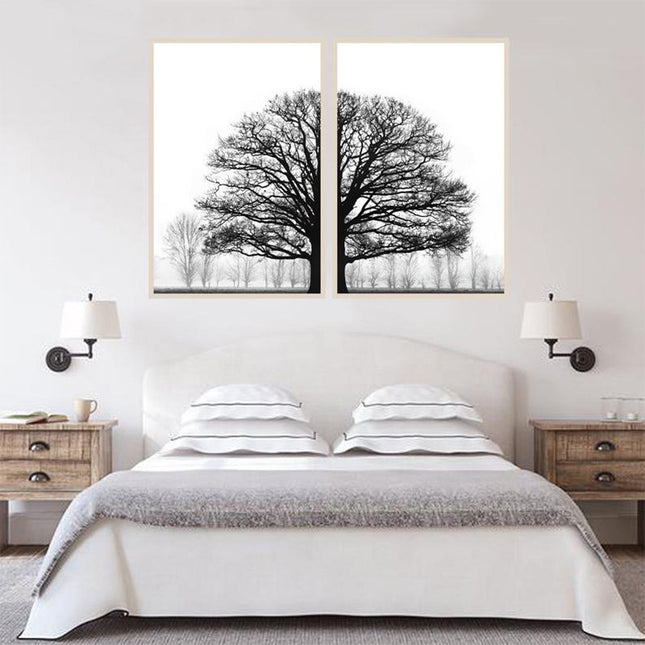 Black & White Winter Trees Wall Art