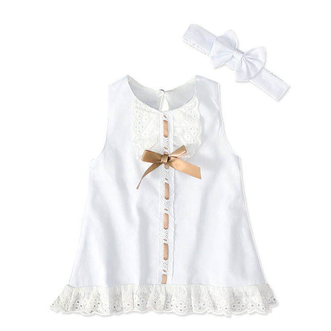 Girls Baby Sleeveless Bow Skirt