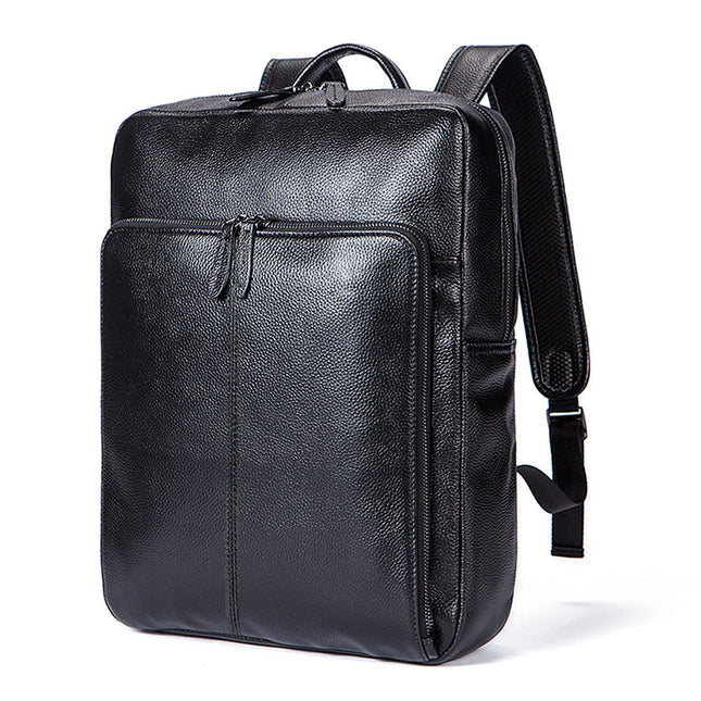 Casual Leather Backpacks for Men and Women – Large 20L Capacity with Zipper Closure.