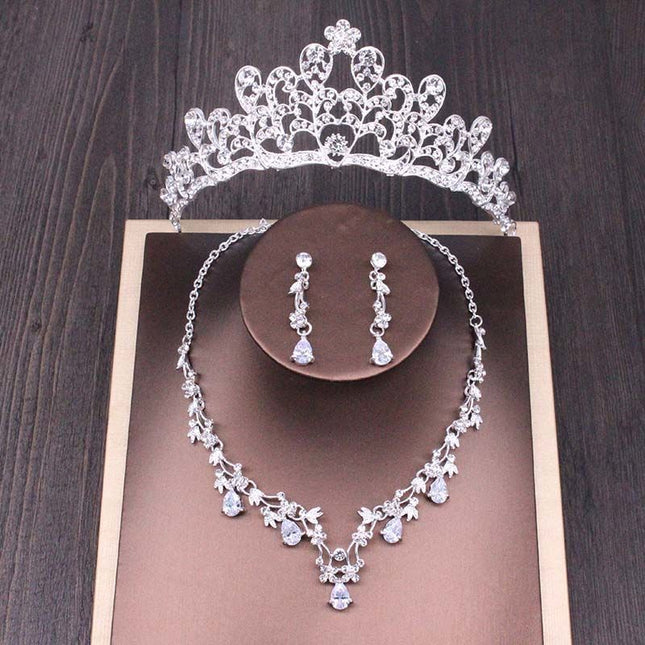 Bridal Crown Necklace Wedding Set