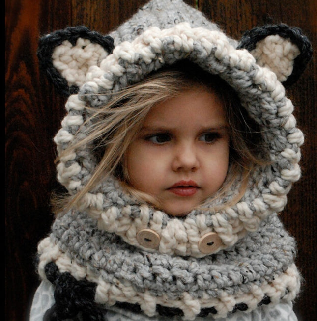 Children’s Wool Knit Hat with Earmuffs