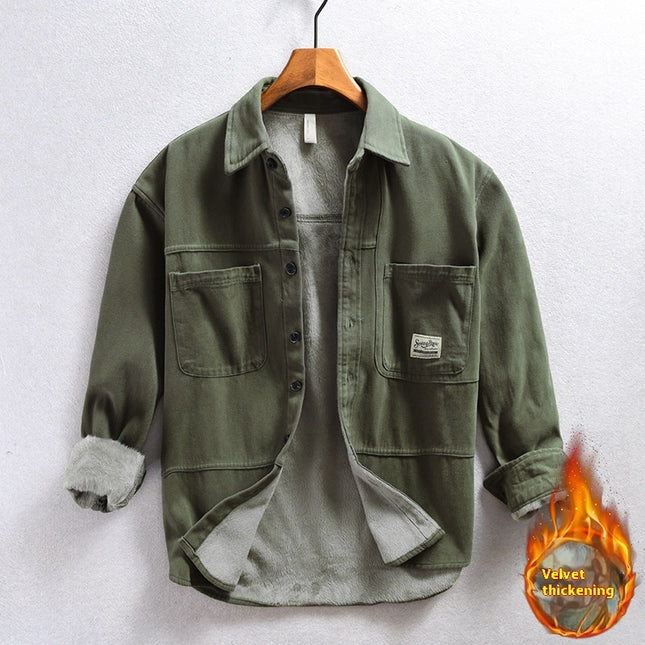 Men's Plus Velvet Work Shirt