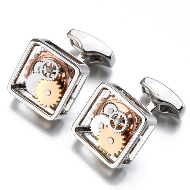 Men's Movement Square Gear Cufflinks