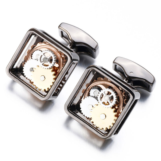 Men's Movement Square Gear Cufflinks
