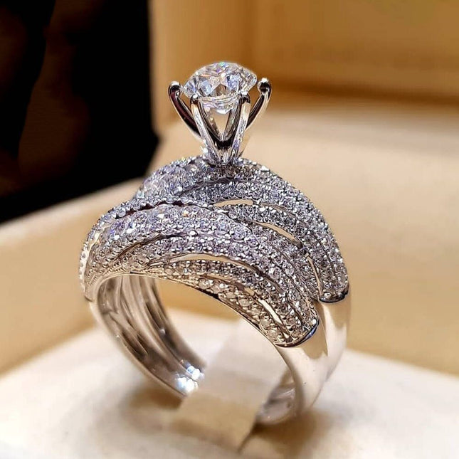 Diamond Silver Engagement Ring