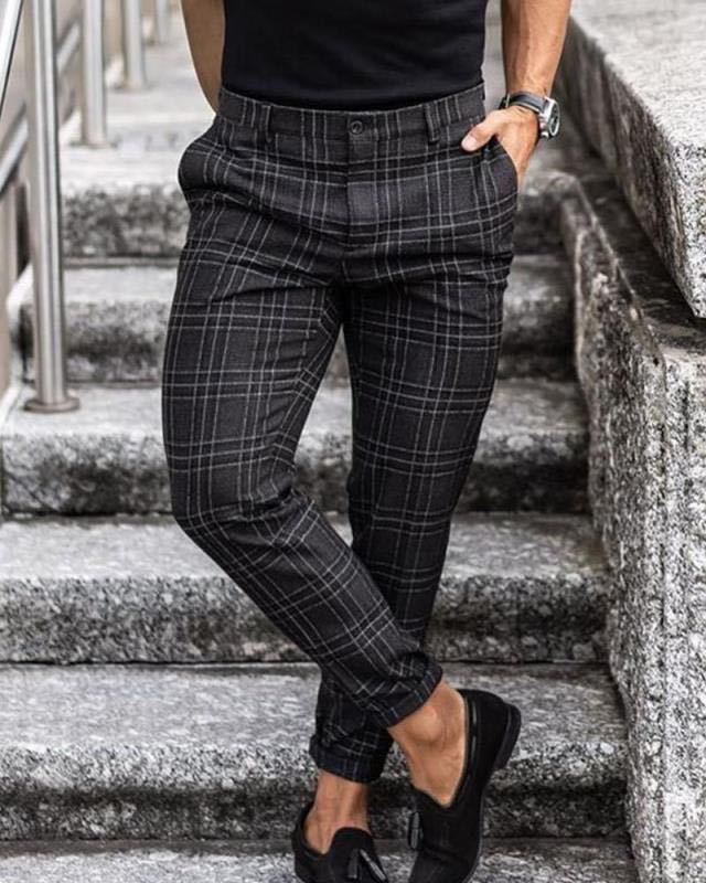 Plaid Men's Casual Pants
