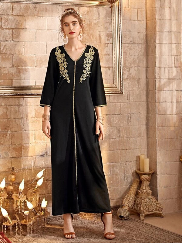 Ramadan Long Skirt Muslim Embroidered Dress