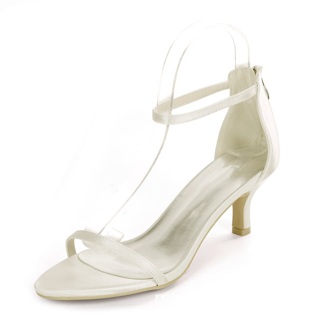 Elegant Satin-Colored High Heel Sandals for Women