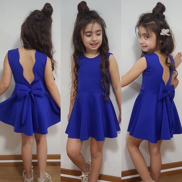 Children's Sleeveless Halter Bow Girl Princess Dress
