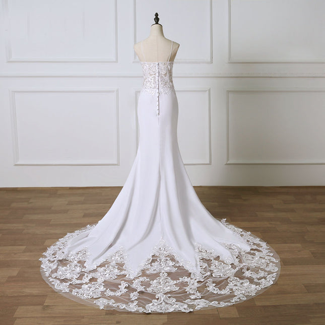 Spaghetti Straps Lace Bridal Gown Wedding Dress