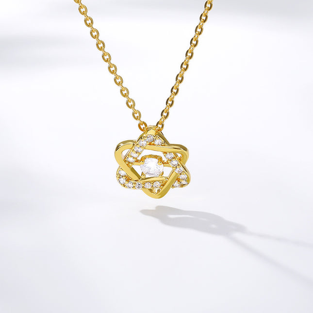 Star Necklace Female Six Pointed Star Clavicle Chain