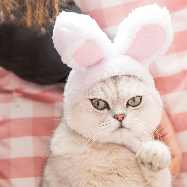 Funny Pet Cosplay Costume Warm Rabbit Hat