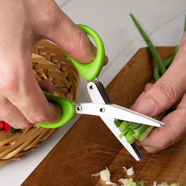 Multifunctional Multi-Layer Green Onion Scissors