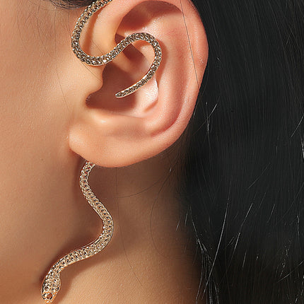Vintage Zircon Snake-shaped Earrings