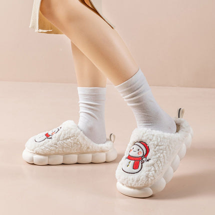 Cute Snowman Plush Slippers