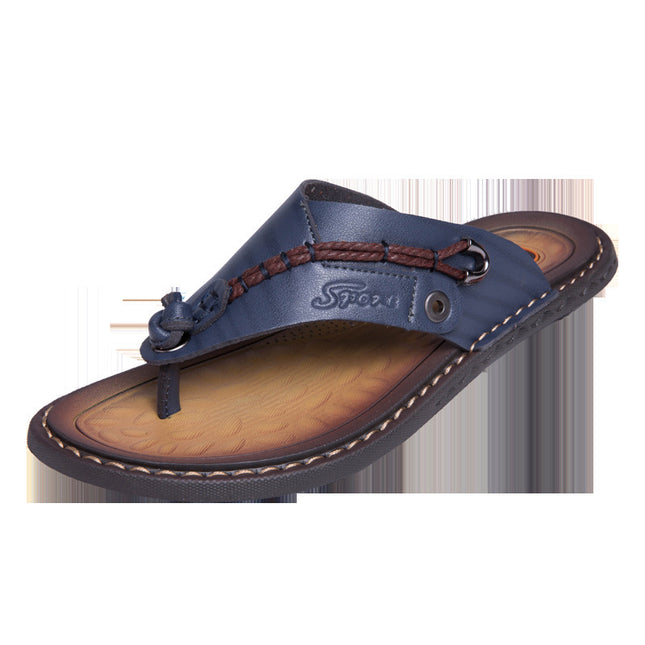 Men's Casual Leather Outdoor Beach Slippers