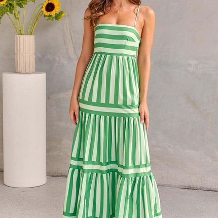 Striped Suspender Dress with Pockets