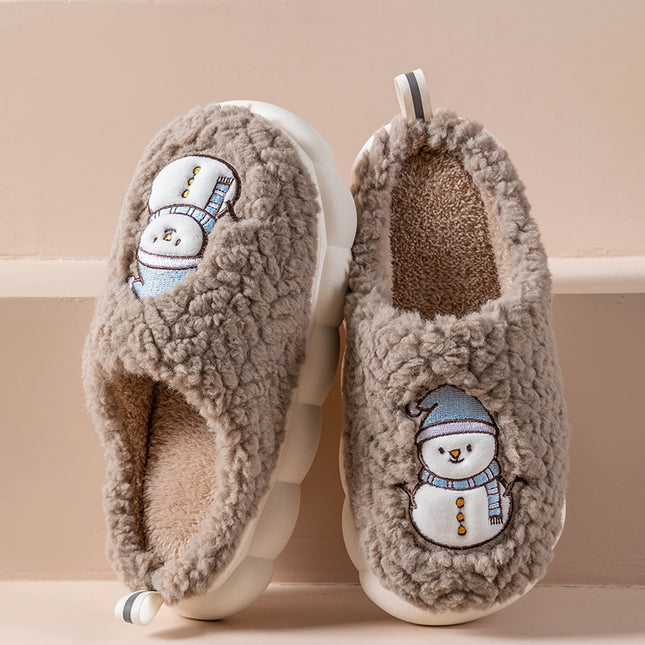 Cute Snowman Plush Slippers