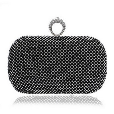 Diamond-Studded Evening Clutch Bag with Chain
