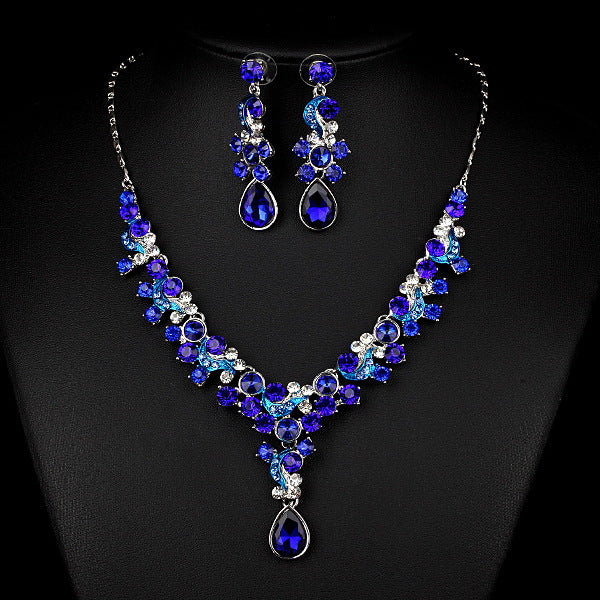 Wedding Bride Necklace Earrings Jewelry Set