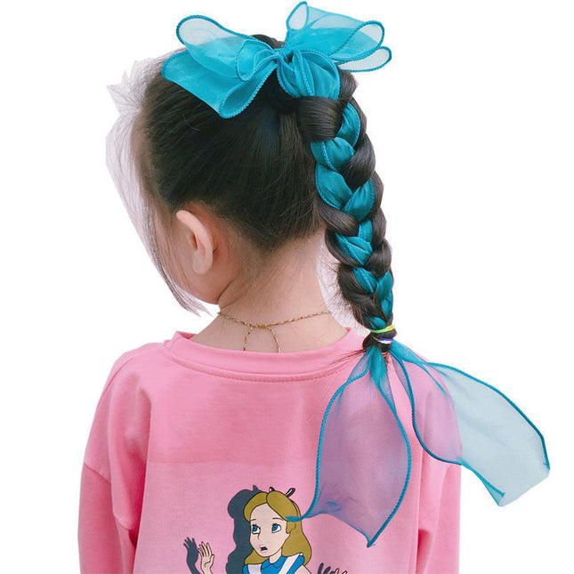 Children's Bow Hairpin with Antique Streamer
