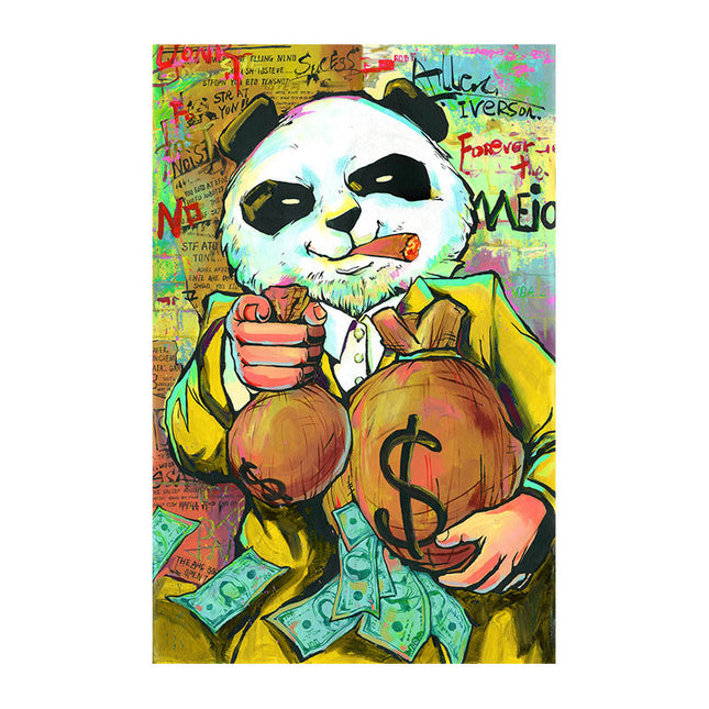 Funny Panda Money Bag Art