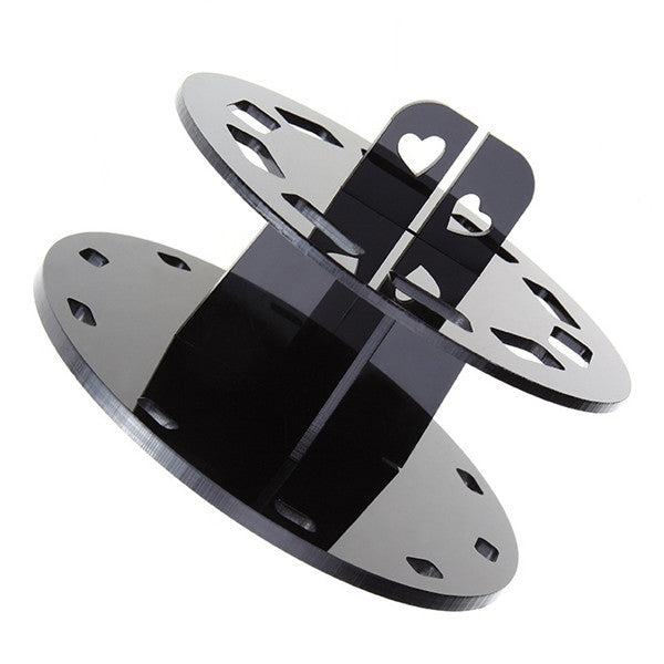 Round 10-Hole Black Makeup Brush Holder