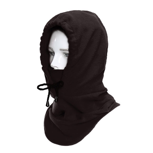 Capuche coupe-vent et chaude en velours pour sports de plein air