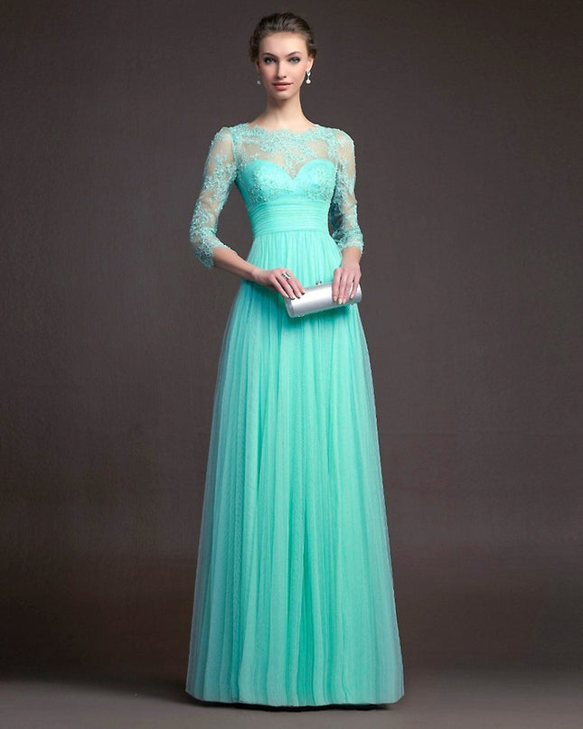 Long Sleeve Lace See-Through Dress