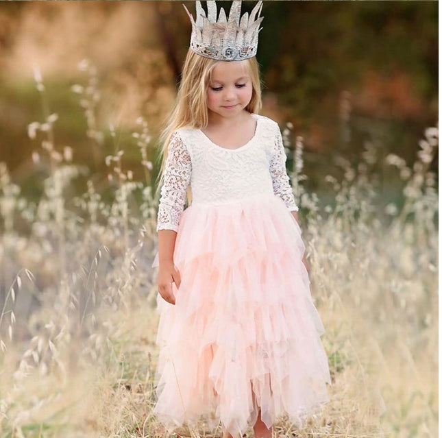 Children’s Skirt Lace Long-Sleeved Dress