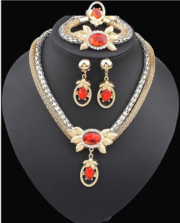 Necklace Earrings Bracelet Ring Jewelry Set