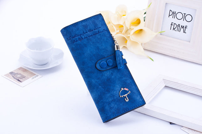 Fashionable Lady's PU Umbrella Purse Wallet – Korean Style Long Zipper Handbag