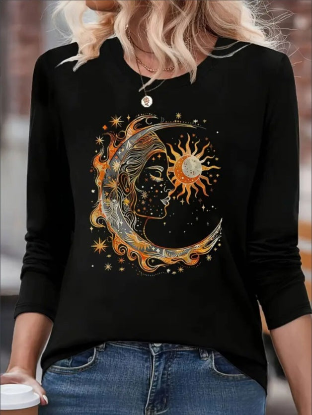 Printed Long Sleeve Sweatshirt