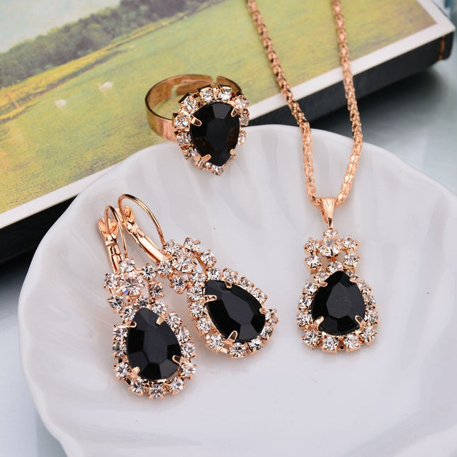 Diamond Necklace Earring  Ring Bridal Jewelry Set