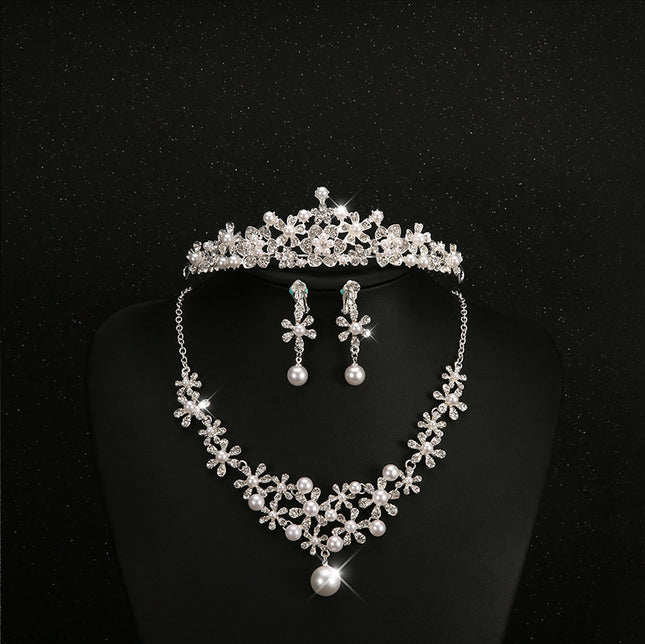Diamond Earrings Necklace Bridal Jewelry