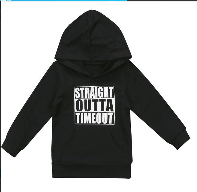 Children's Hooded Sweater Letter Top