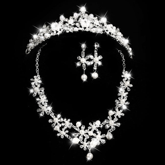 Diamond Earrings Necklace Bridal Jewelry