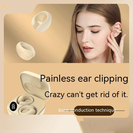 Private LED Digital Display Earclip Bluetooth Earbuds