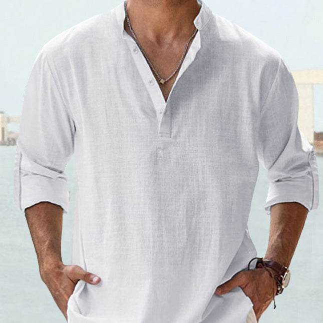 Casual Blouse Cotton Linen Shirt